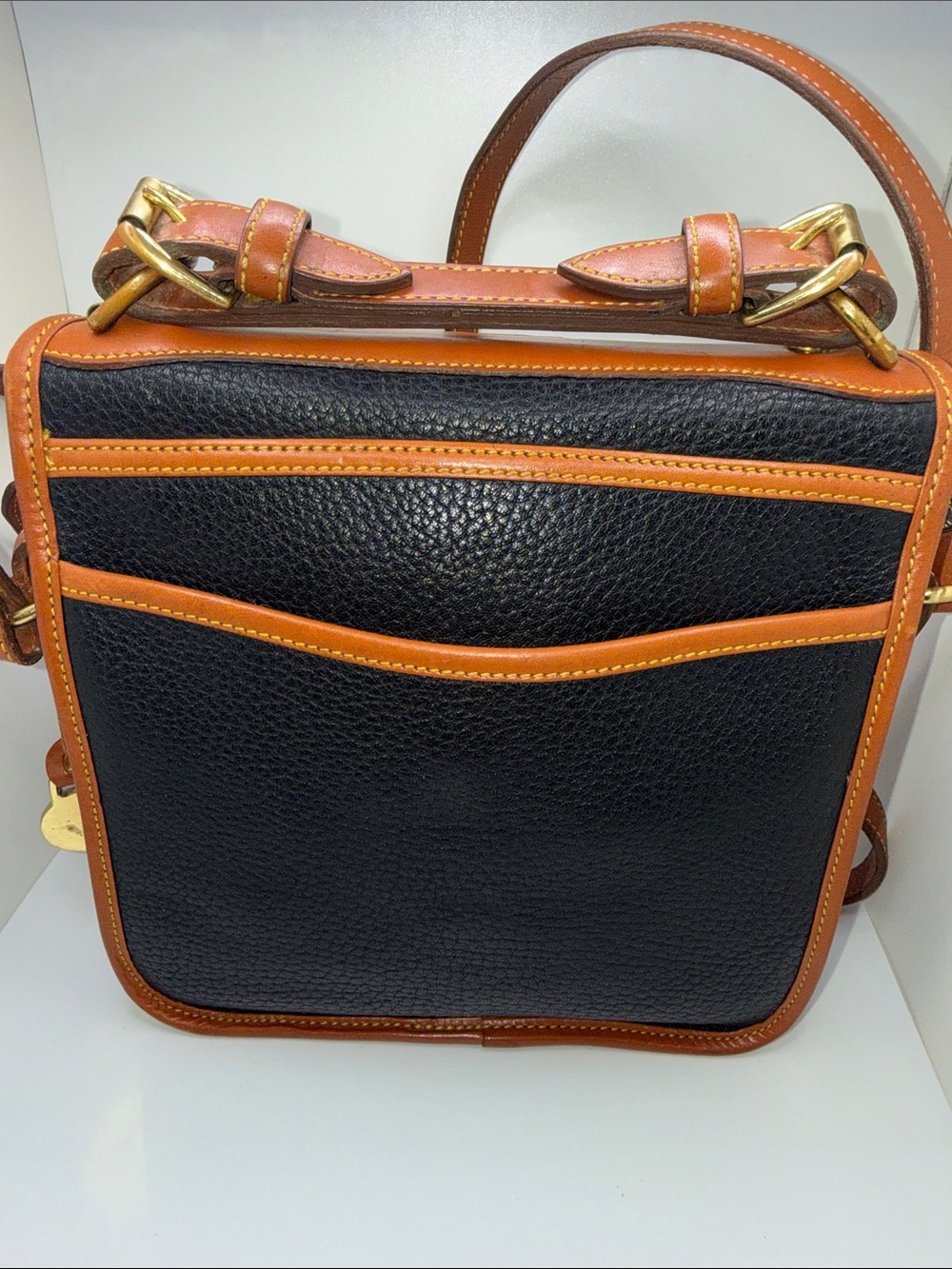 Vintage Dooney & Bourke (AWL) Square Carrier Leather Bag - Picture 4 of 12